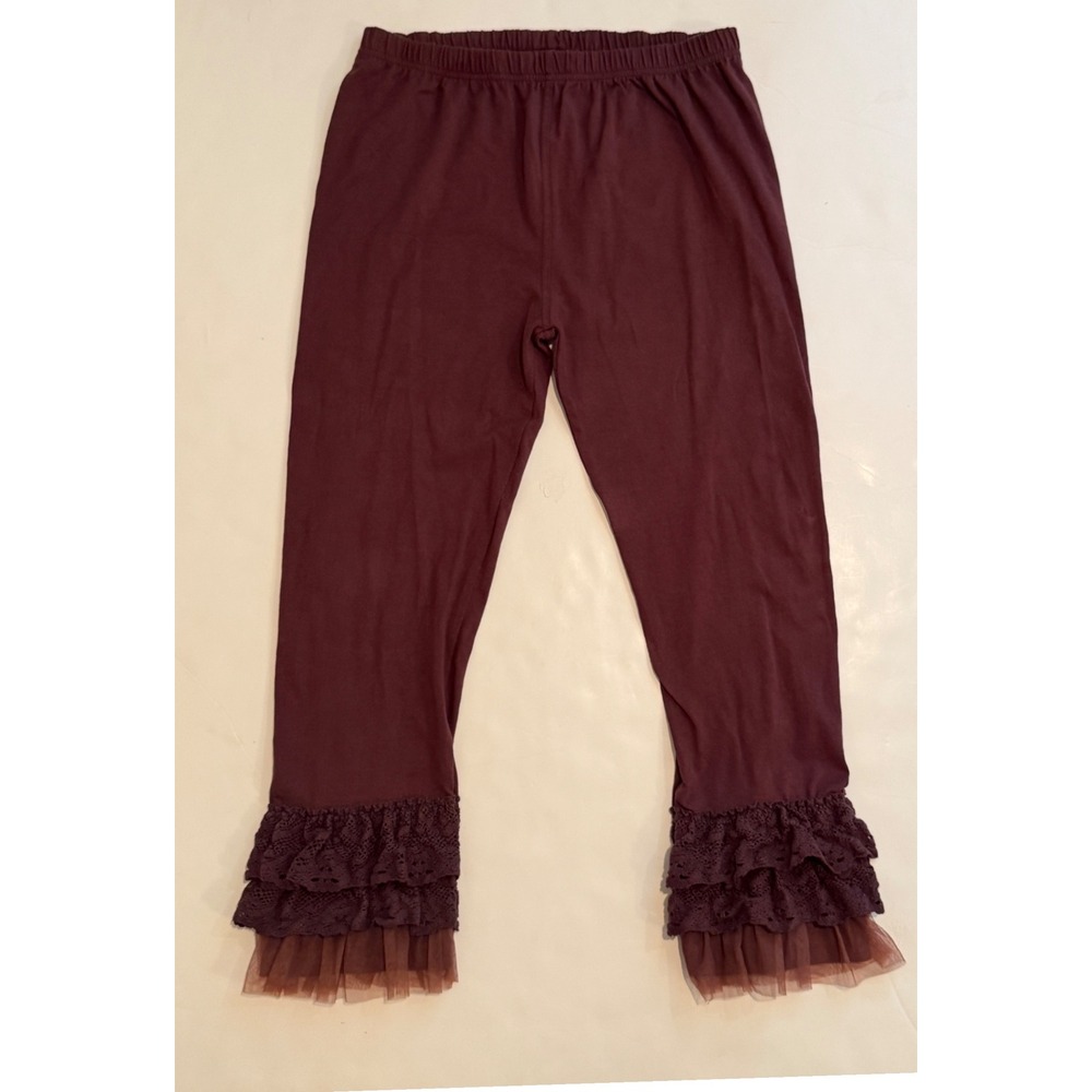 April Cornell Plum Ruffled Leggings